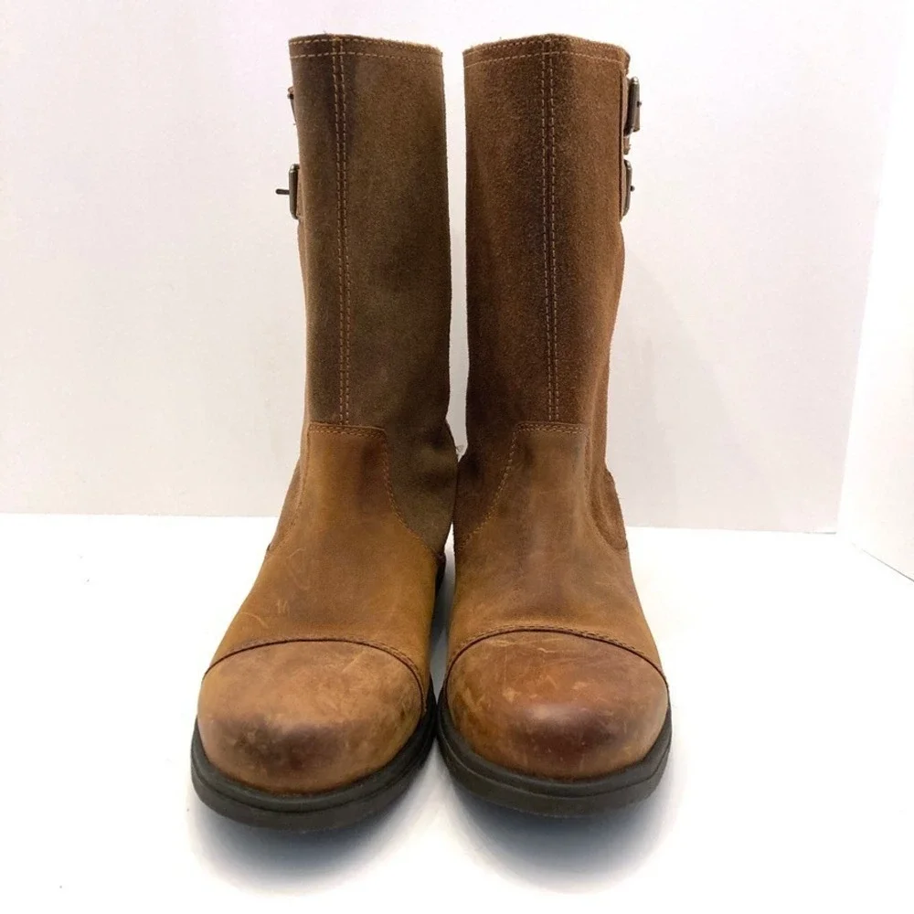 SOREL Major Pull On Boot Womens 8 Grizzly Tan Leather‎ Oiled Suede MSRP$170